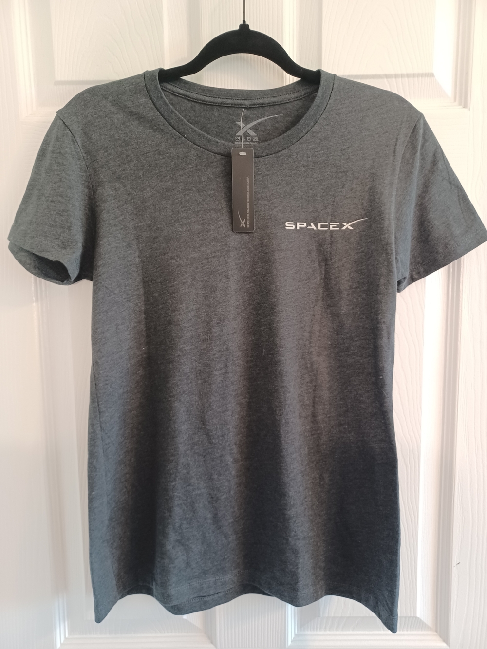 SpaceX Youth Large Lucky Launch Day Short Sleeve Tee - Charcoal Gray NWT